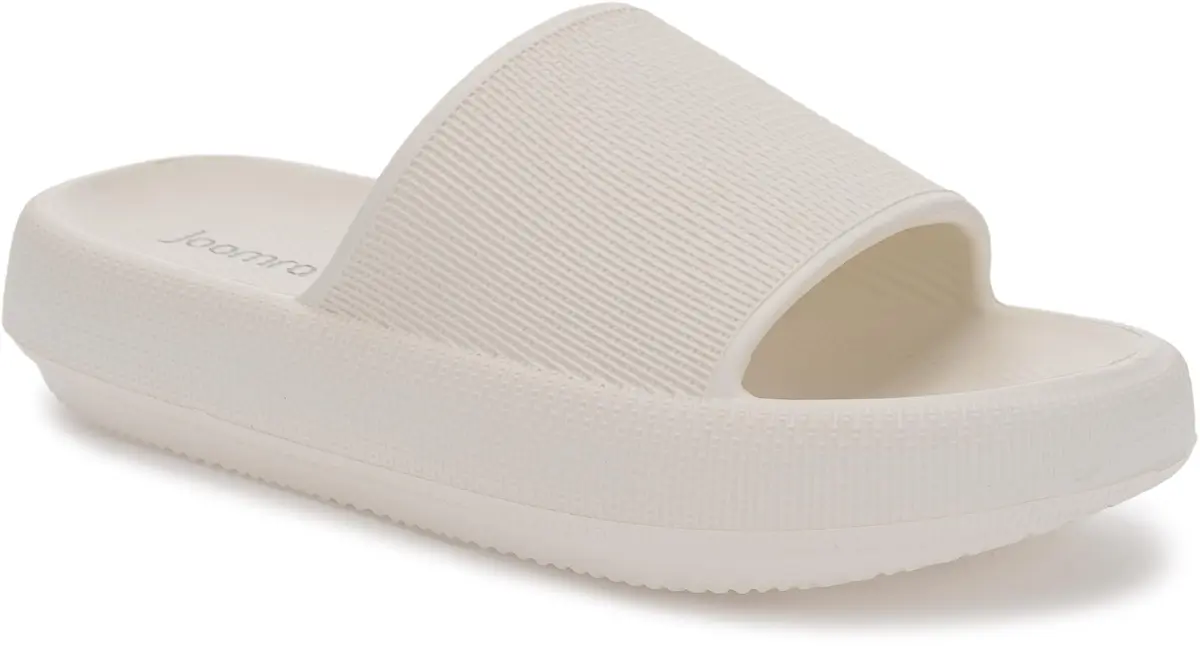 Joomra Pillow Slippers for Women & Men, Thick Sole Cloud Slides 3cm (1.2in) Heel, Beige | Comfortable & Non-Slip - main product image