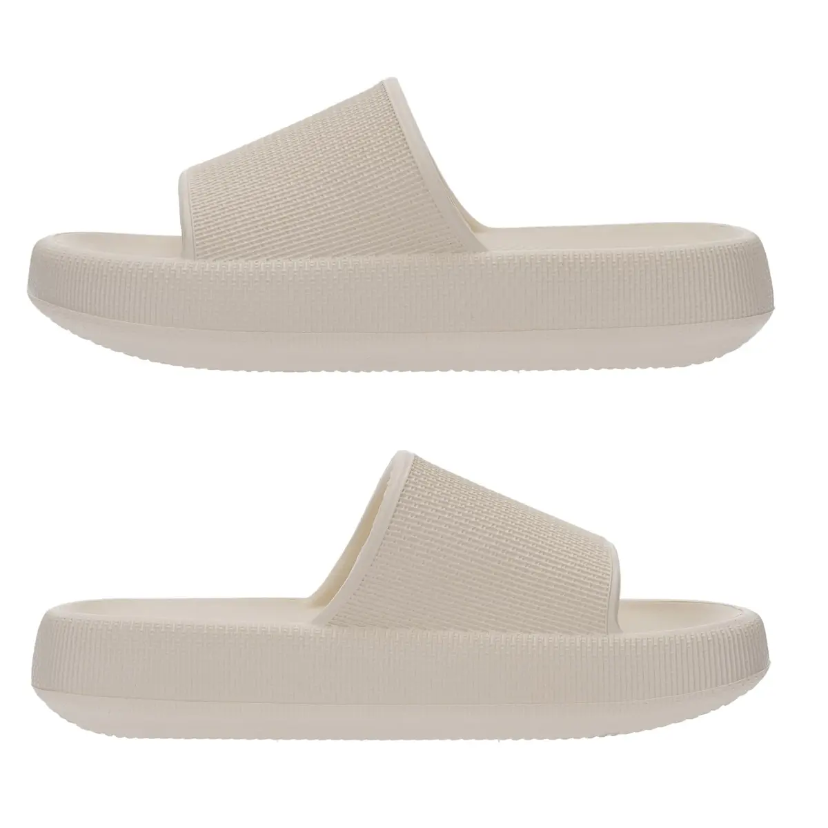 Joomra Pillow Slippers for Women & Men, Thick Sole Cloud Slides 3cm (1.2in) Heel, Beige | Comfortable & Non-Slip - view 6