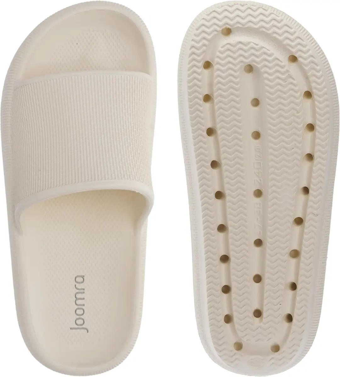 Joomra Pillow Slippers for Women & Men, Thick Sole Cloud Slides 3cm (1.2in) Heel, Beige | Comfortable & Non-Slip - view 11