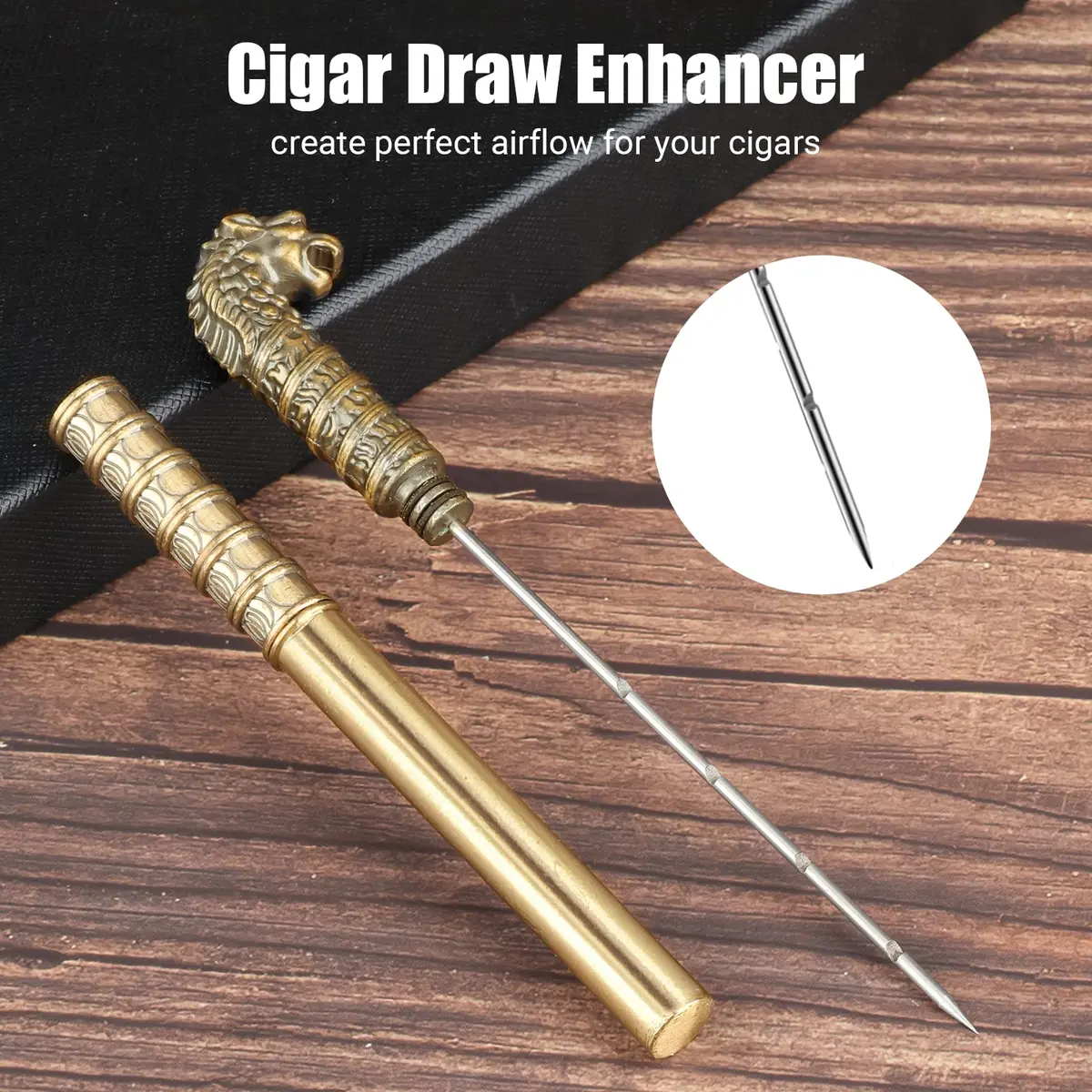 Scotte Vintage Cigar Draw Enhancer Tool - Stainless Steel Precision Needle | 16.26 cm (6.4 in) - view 4