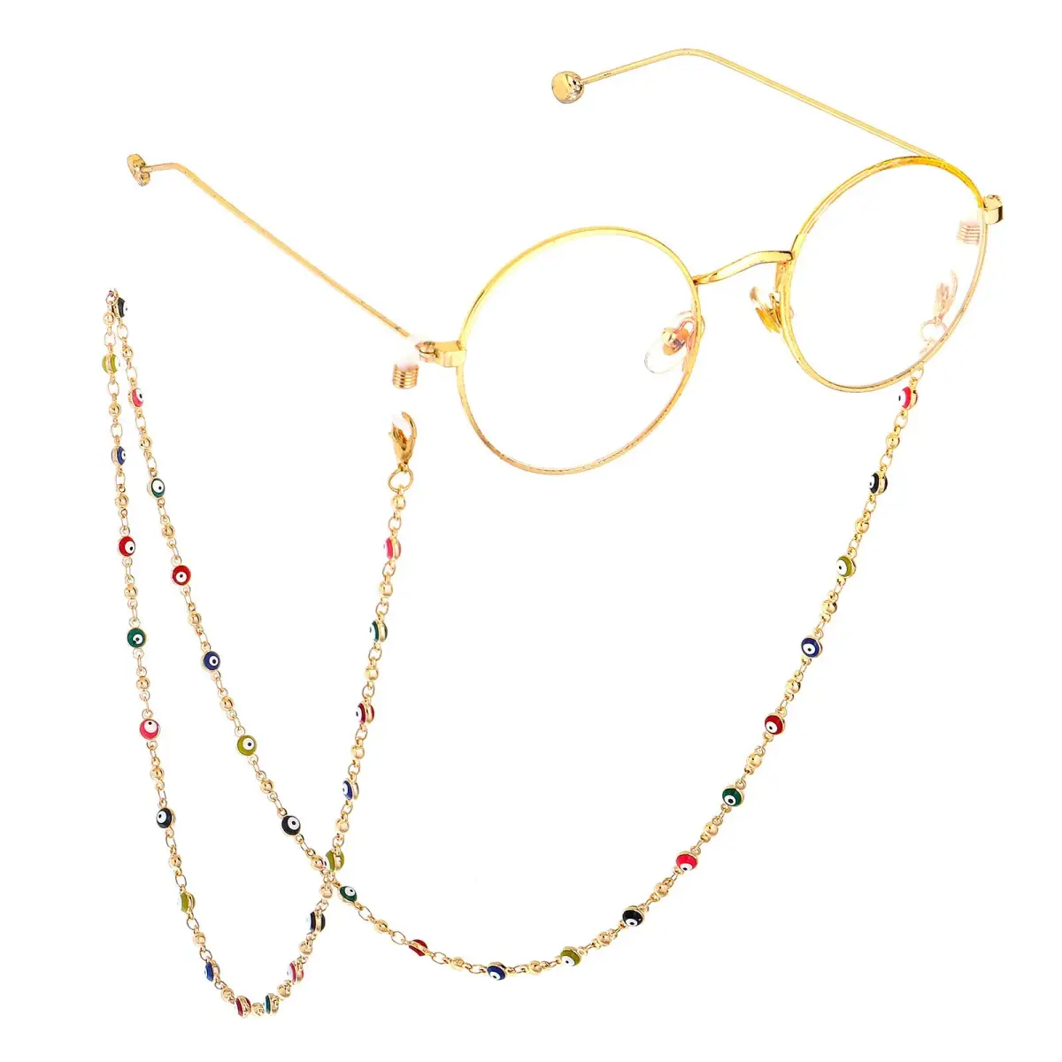 COLORFUL BLING Evil Eye Bead Face Mask Lanyard 69cm (27.6 inches) | Detachable Necklace for Eyeglass Holder - view 4