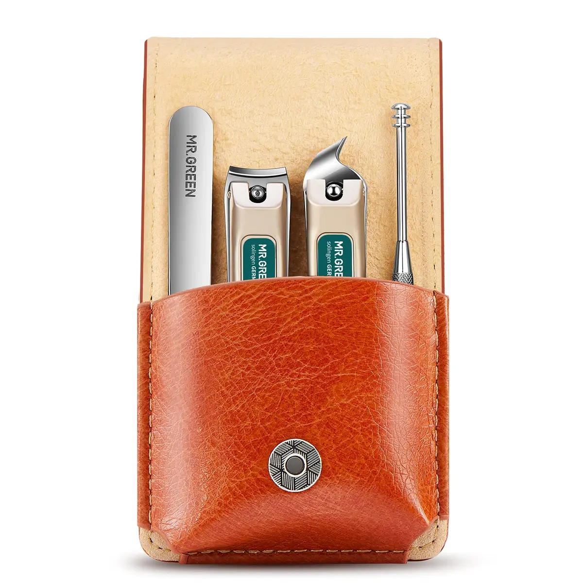 MR.GREEN Portable Manicure & Pedicure Set Mr-6103 | 5-Piece Stainless Steel Tool Kit with PU Leather Case - main product image
