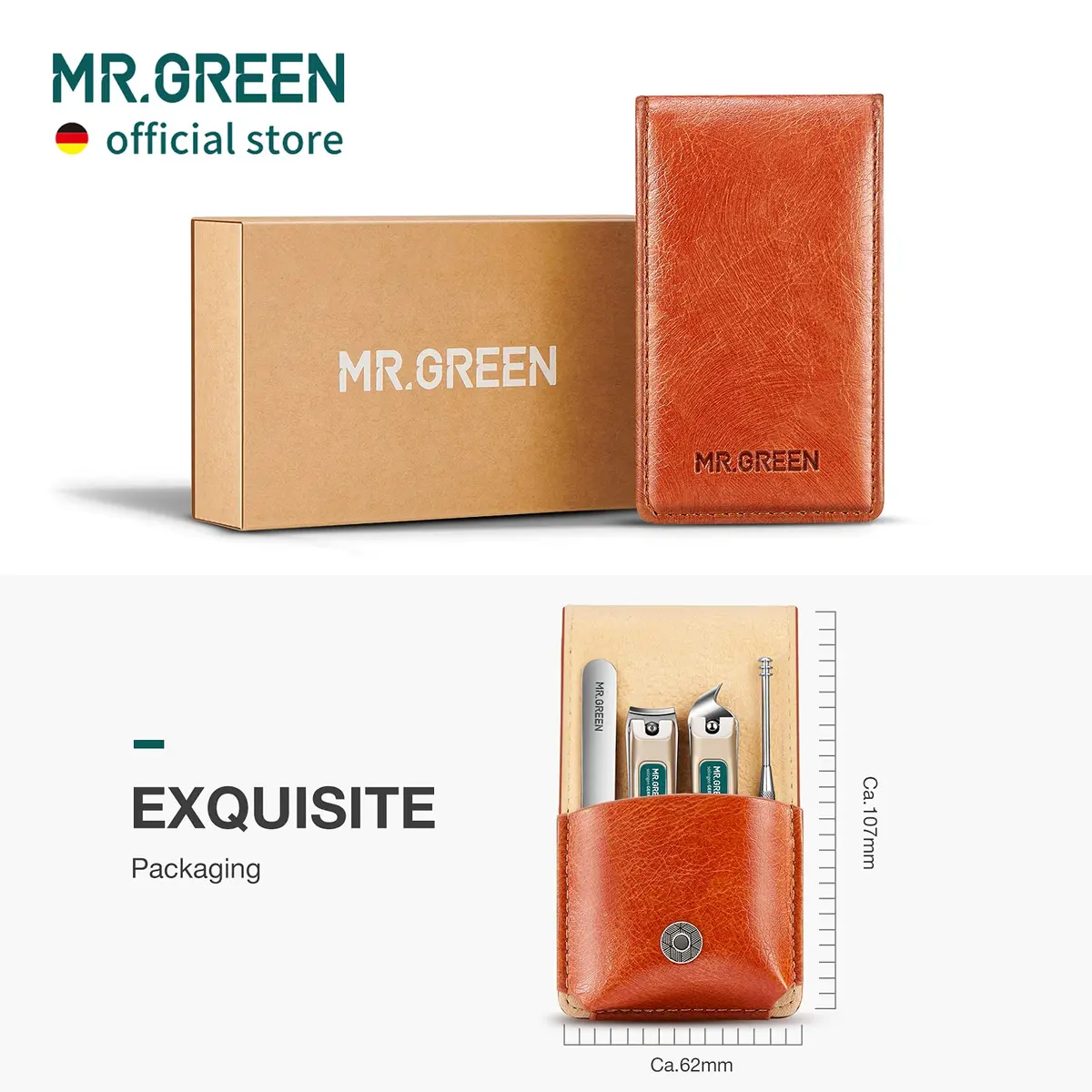 MR.GREEN Portable Manicure & Pedicure Set Mr-6103 | 5-Piece Stainless Steel Tool Kit with PU Leather Case - view 7