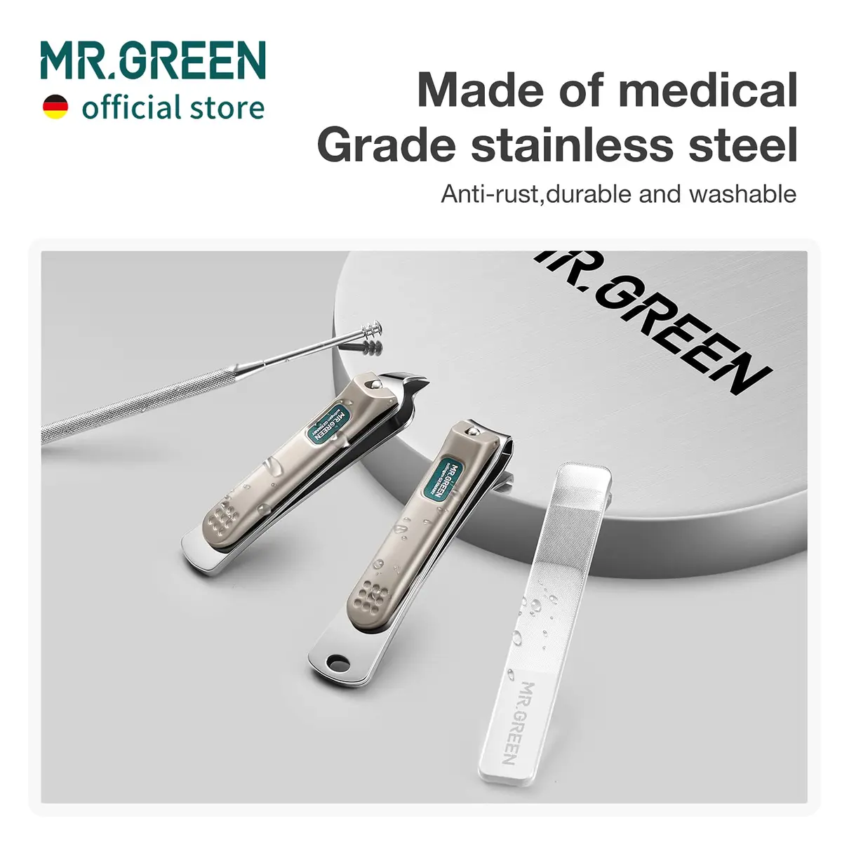 MR.GREEN Portable Manicure Sets Pedicure Kits with PU Leather Case, 5-Piece Stainless Steel Grooming Tool Set (Mr-6104) - view 5
