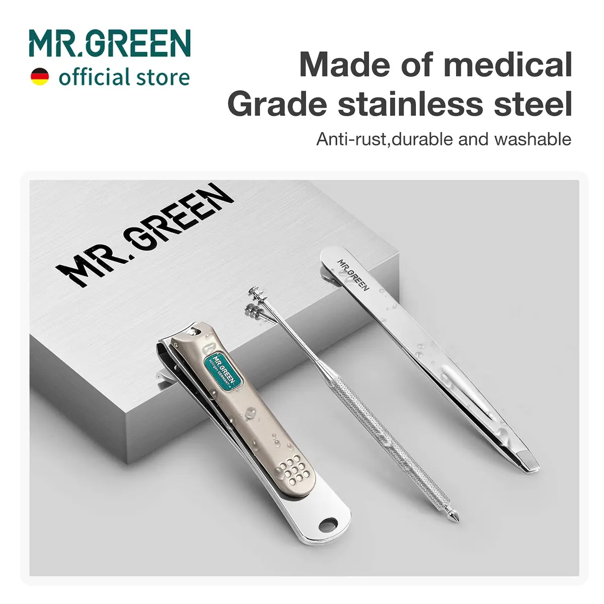 MR.GREEN Portable Manicure Sets Pedicure Kits 5-Piece Set | German-Origin Stainless Steel Tools - view 5