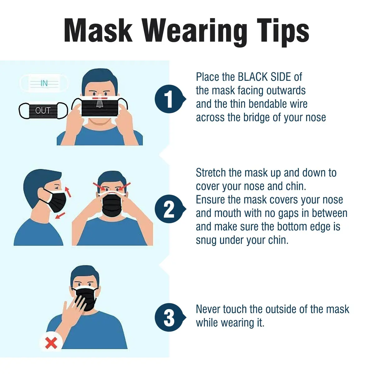 WECARE 50 Box, Individually-Wrapped Masks - Jet Black | 3 Ply Disposable Face Masks for Adults & Kids - view 7