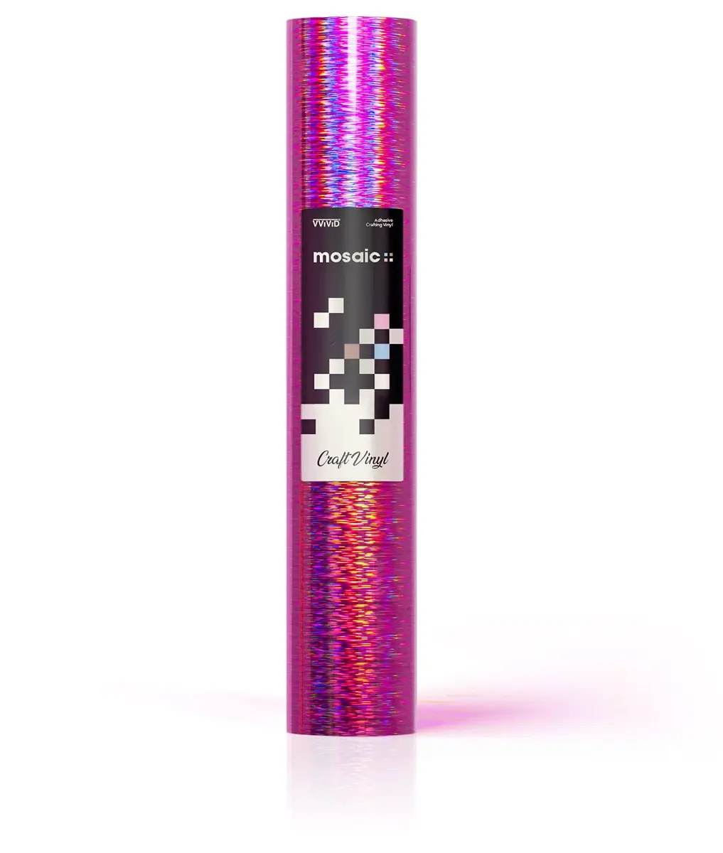 VViViD Mosaic+ Rose Pink Brushed Holographic Crafting Vinyl 1ft x 5ft | UV & Scratch Resistant, Easy Weeding, Indoor & Outdoor Use - view 2