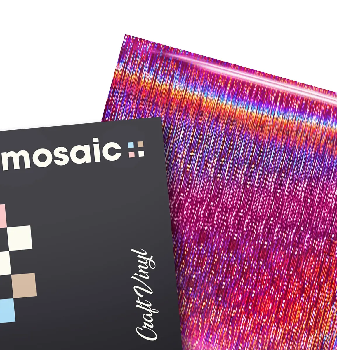 VViViD Mosaic+ Rose Pink Brushed Holographic Crafting Vinyl 1ft x 5ft | UV & Scratch Resistant, Easy Weeding, Indoor & Outdoor Use - view 3