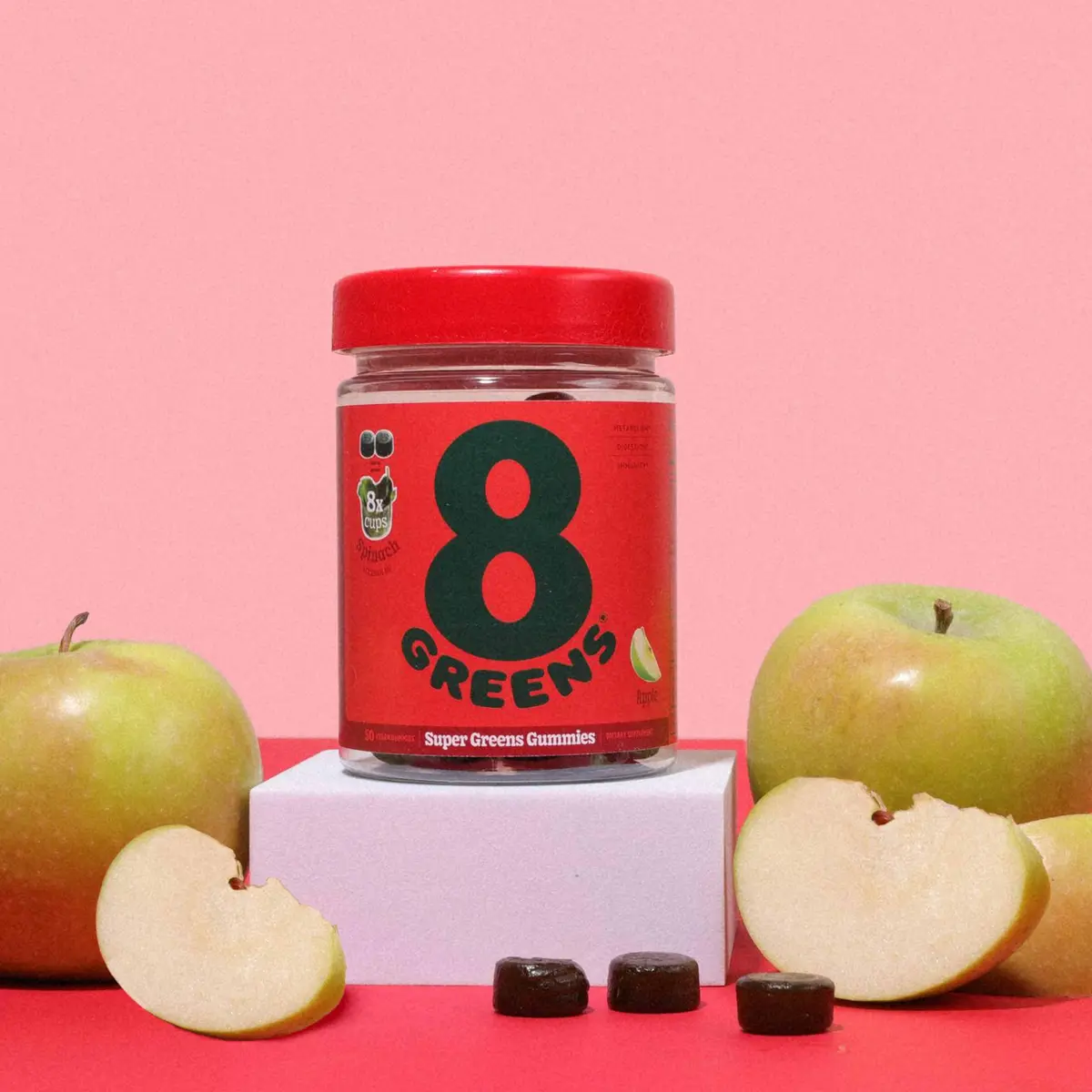 8G Supergreens Daily Gummies, Apple, 50 Servings | Supports Metabolism & Immunity - view 9