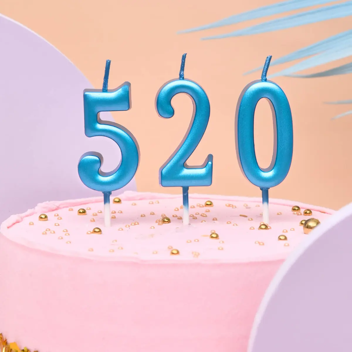 PHD CAKE Blue Numeral Birthday Candles 10.99 cm (4.33 inches) | Glitter Cake Topper for Parties - view 2