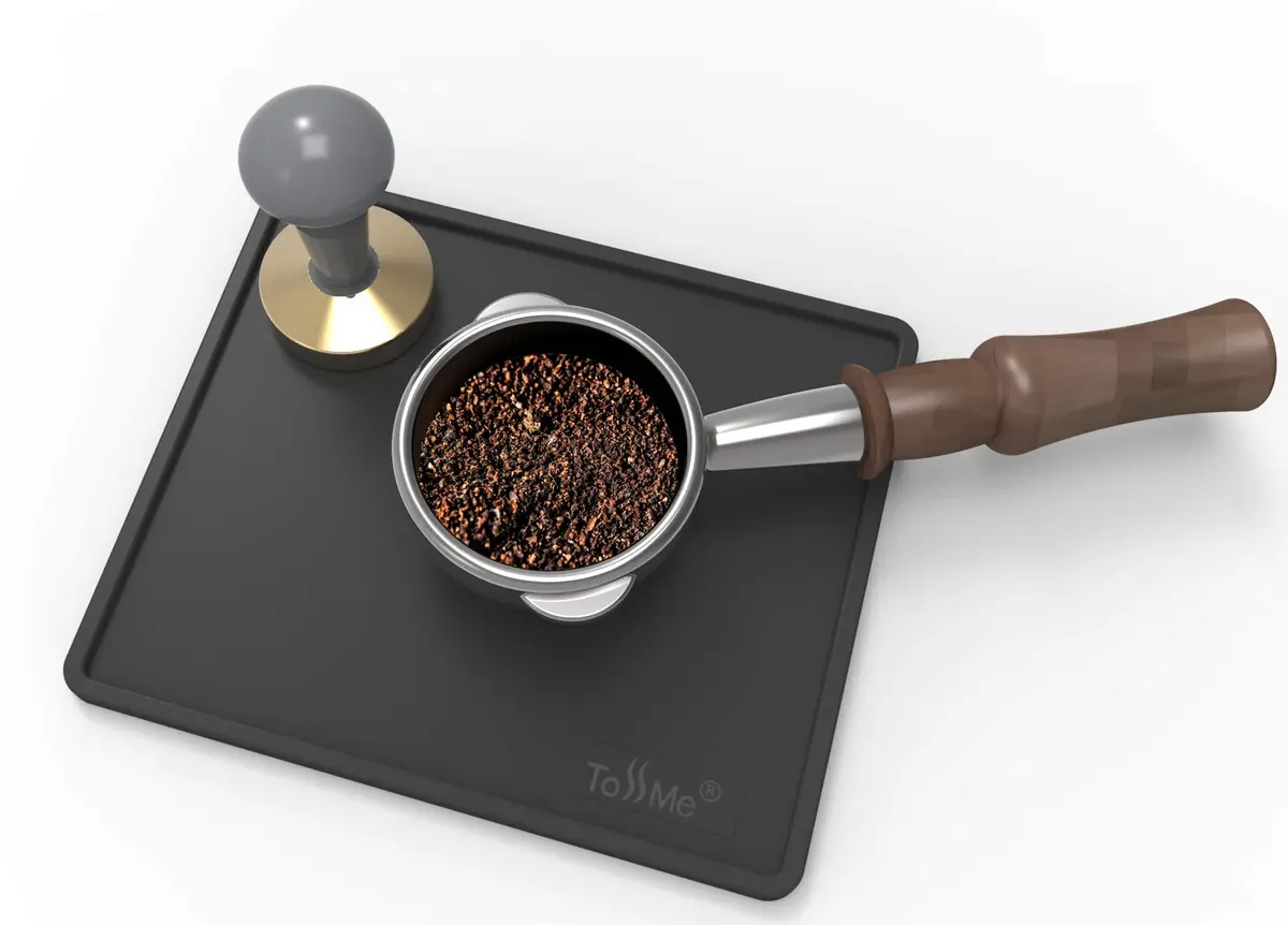 ToSSme Espresso Tamping Mat 6x7 Inch Food Safe Silicone Coffee Tamper Mat Waterproof Heat Resistant - view 2