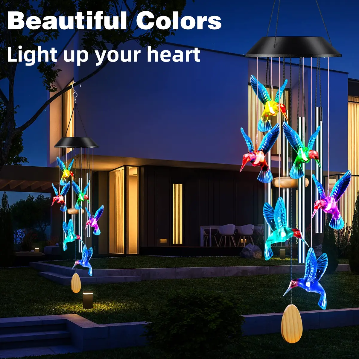 DesGully Wind Chimes 25 Inch Deep Tone Aluminum Tubes Garden Decor Gift - view 5