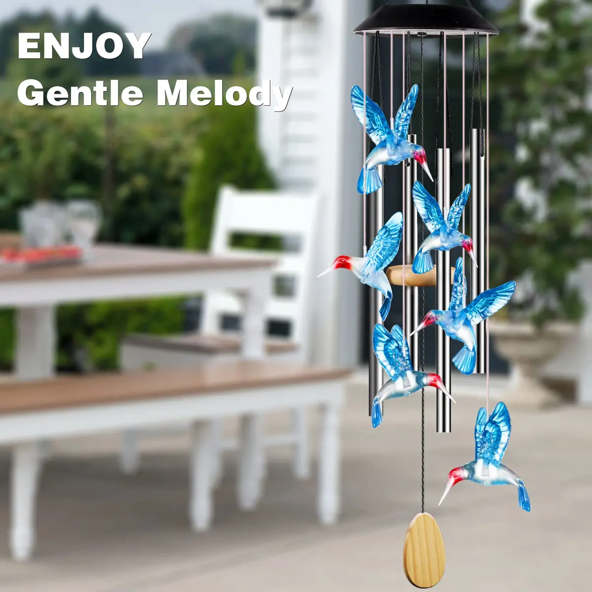 DesGully Wind Chimes 25 Inch Deep Tone Aluminum Tubes Garden Decor Gift - view 4