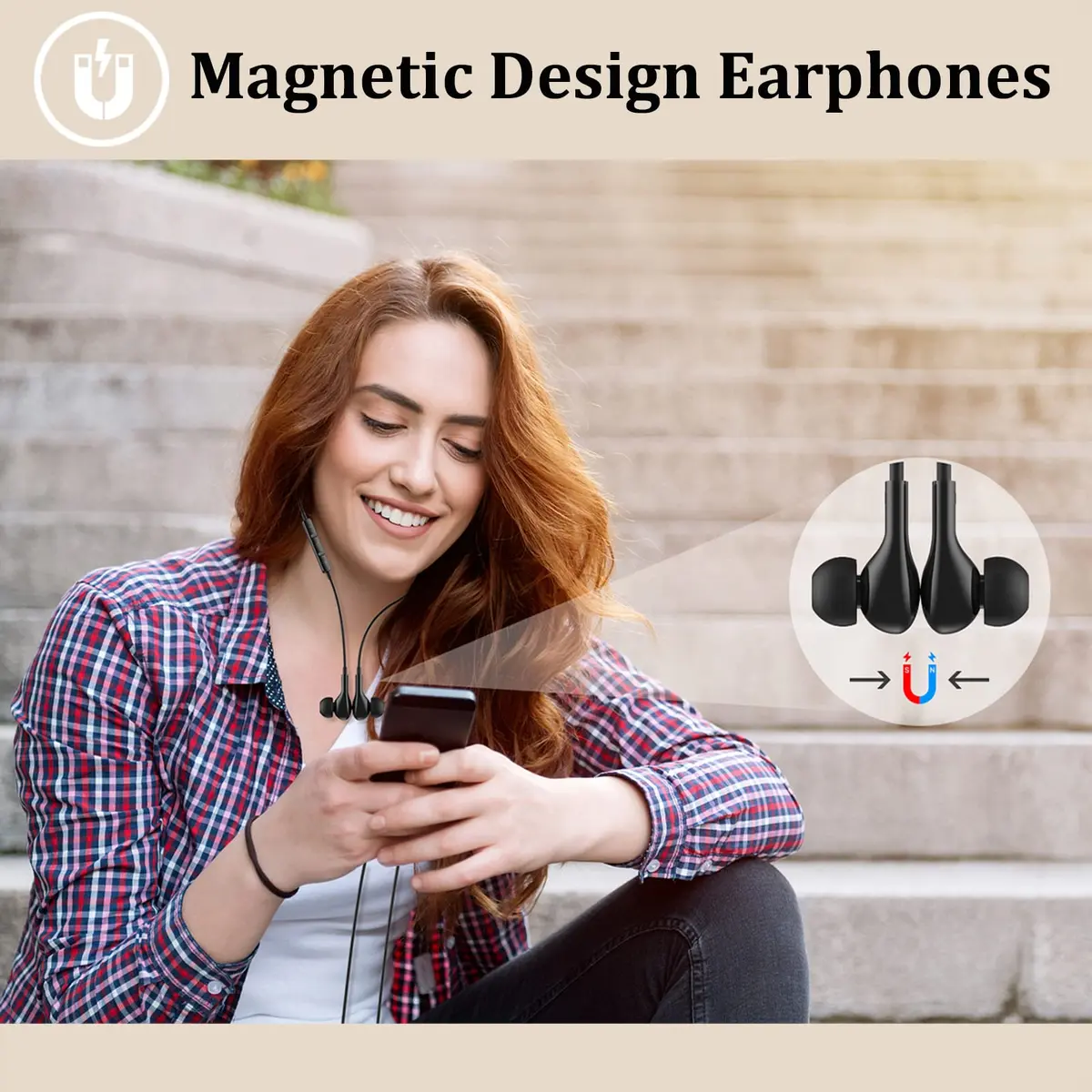 Guguearth Lightning Headphones Earphones Wired, MFi Certified & Magnetic | Premium Apple Lightning Earbuds for iPhone - view 3