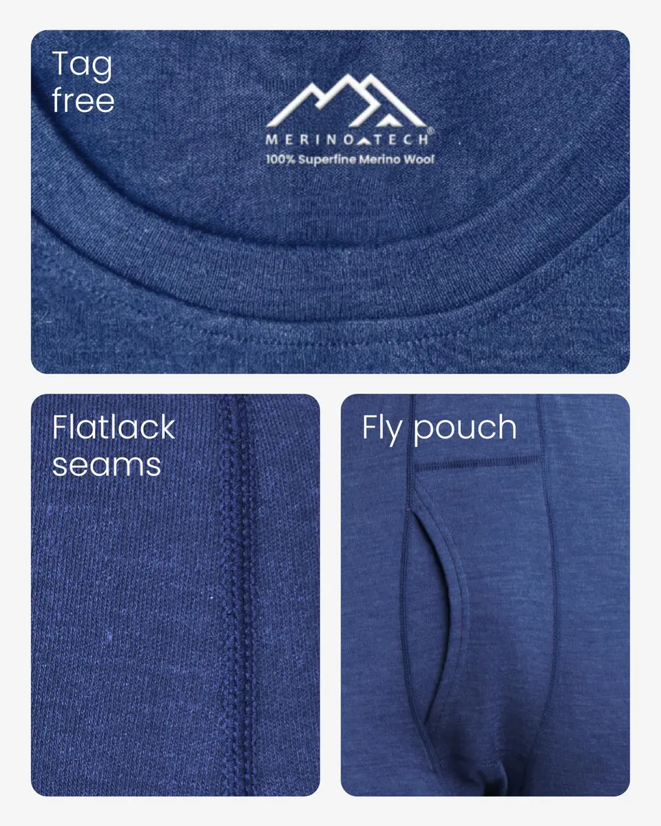 Merino.tech 100% Merino Wool Base Layer Men Set | Thermal Underwear for Men, X-Large, 250 Merinos, All-Season Comfort - view 7