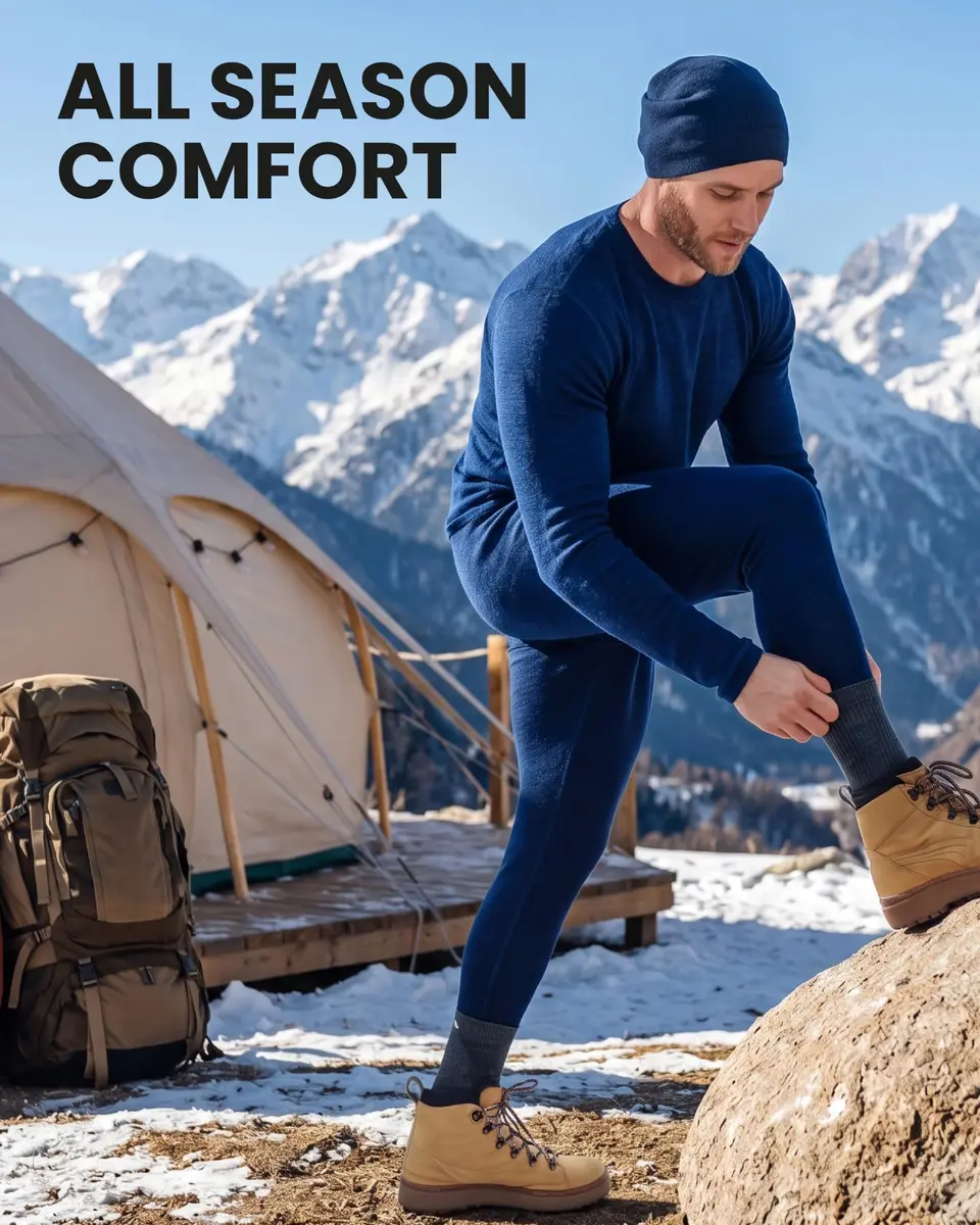 Merino.tech 100% Merino Wool Base Layer Men Set | Thermal Underwear for Men, X-Large, 250 Merinos, All-Season Comfort - view 8