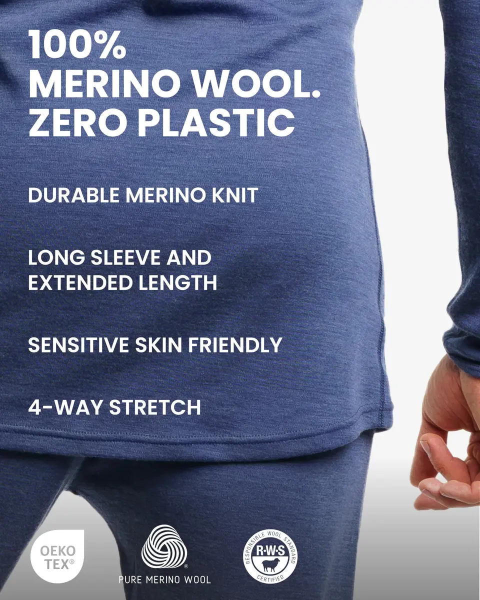 Merino.tech 100% Merino Wool Base Layer Men Set | Thermal Underwear for Men, X-Large, 250 Merinos, All-Season Comfort - view 4