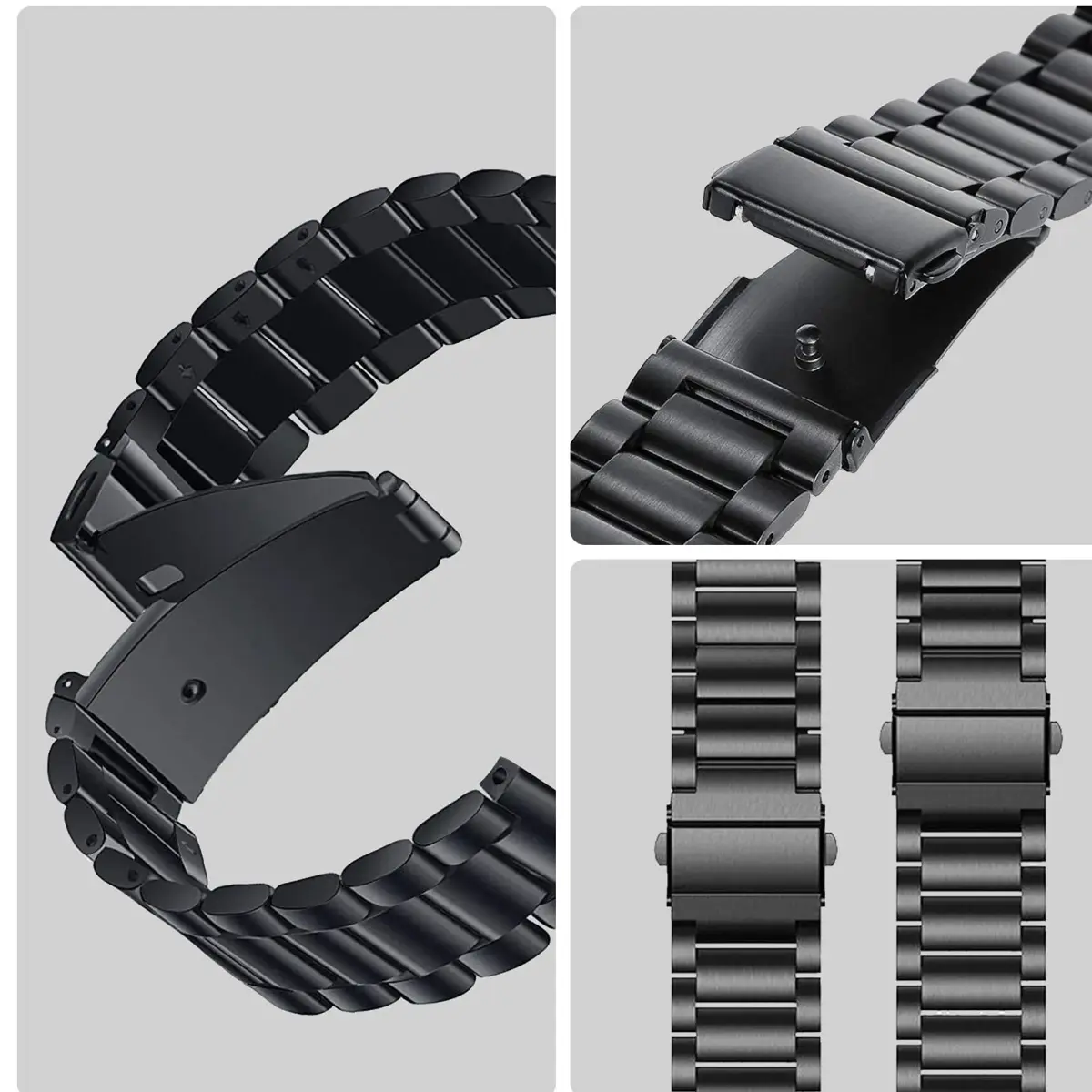 SPGUARD Metal Band Compatible with Samsung Galaxy Watch 7 6 5 4 Classic 40mm/44mm/45mm/42mm/46mm/43mm/47mm Black | Business Stainless Steel Casual Strap - view 3