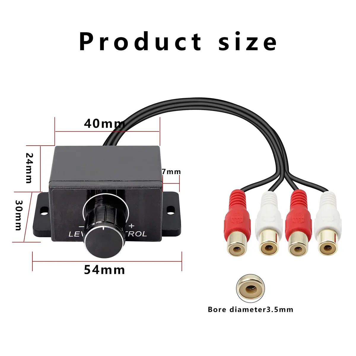 XMSJSIY Universal RCA Level Controller for Car Audio Amplifier with Dash Mount Control | 22cm (8.66in) Length - view 6