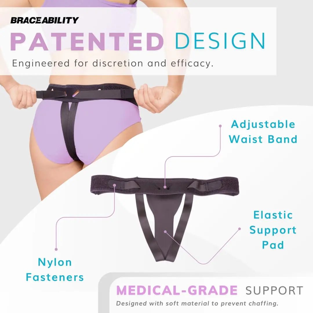BraceAbility Pelvic Pro Support Belt - Patented, Original Uterus & Bladder Support, Discreet, Adjustable, 67-inch Waist | Postpartum & Pelvic Support - view 3