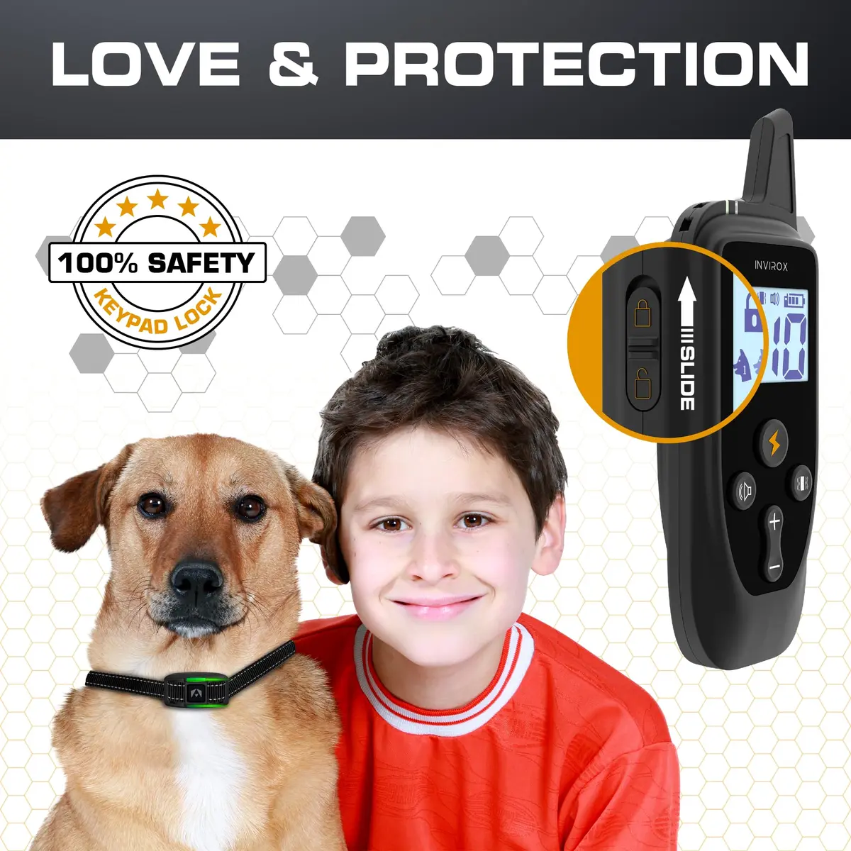 INVIROX Dog Training Collar with Remote, 123 Levels, 1100ft Range, IP67 Waterproof | Professional Dog Training System - view 5