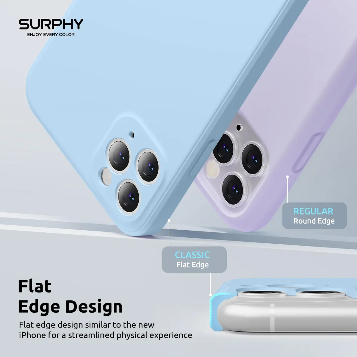SURPHY Liquid Silicone Case for iPhone 11 Pro 5.8 inches | Camera & Flat Edge Protection - view 3