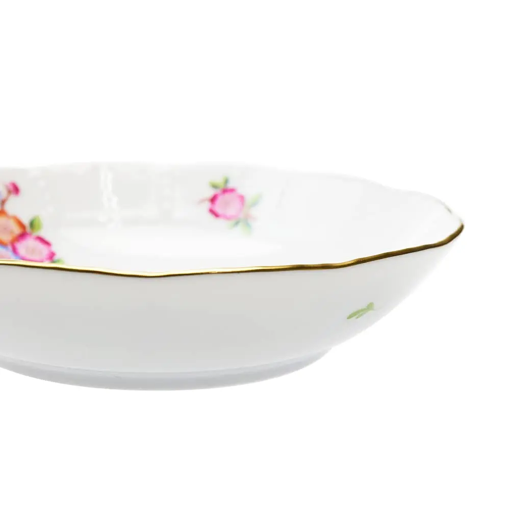 Herend Chinese Flower Fruit Bowl 13.5cm | Hand-Painted Porcelain Unique Art - view 3