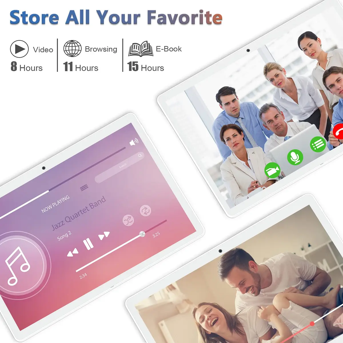 FEONAL 10.1 inch Android Tablet 2024 Octa-Core 64GB Silver | Full HD IPS Display, 8H Battery, Dual Cameras - view 7