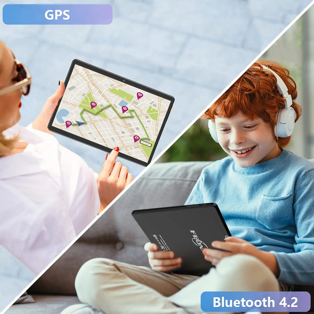 FEONAL 10.1 inch Android Tablet 2024 Octa-Core 64GB Silver | Full HD IPS Display, 8H Battery, Dual Cameras - view 9
