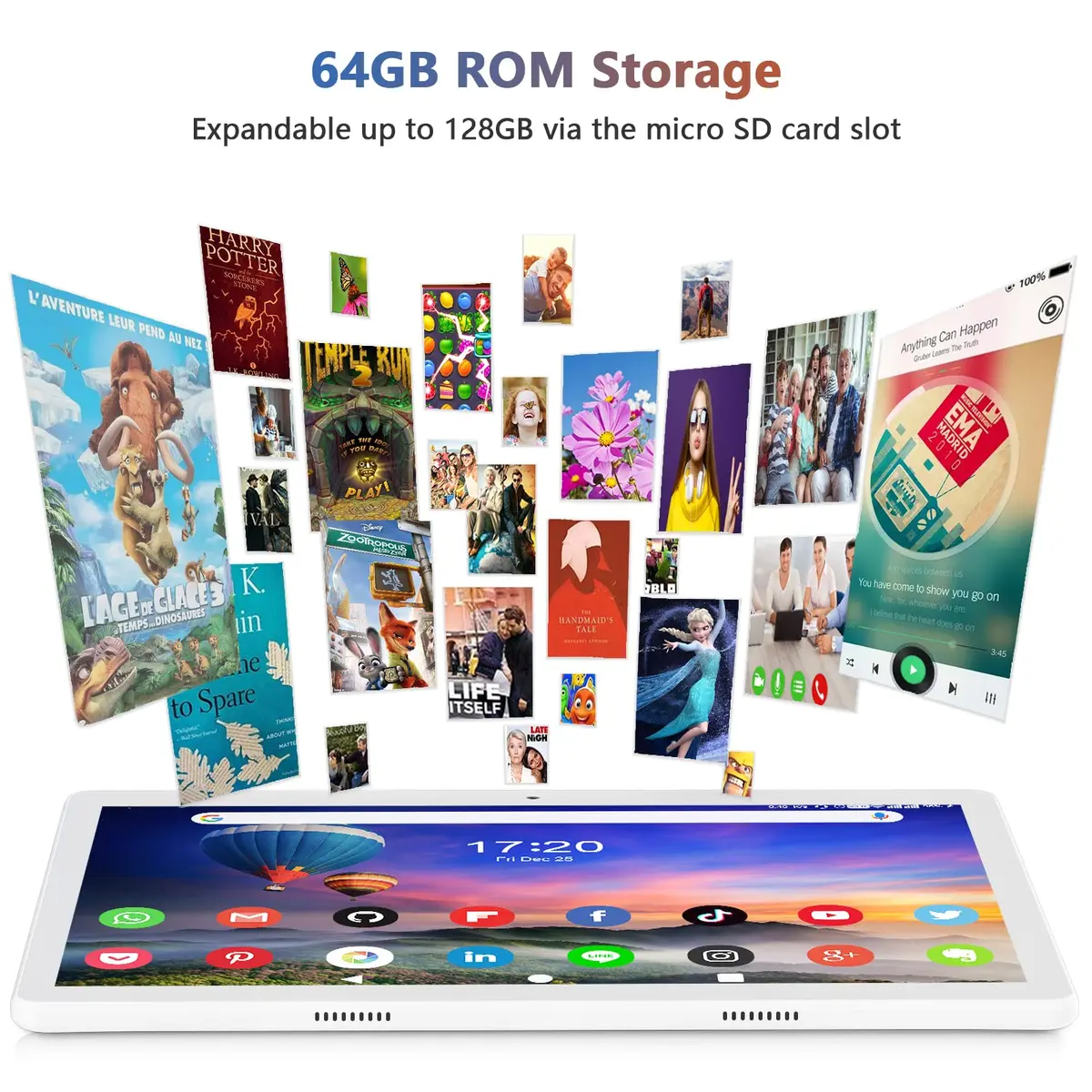 FEONAL 10.1 inch Android Tablet 2024 Octa-Core 64GB Silver | Full HD IPS Display, 8H Battery, Dual Cameras - view 3