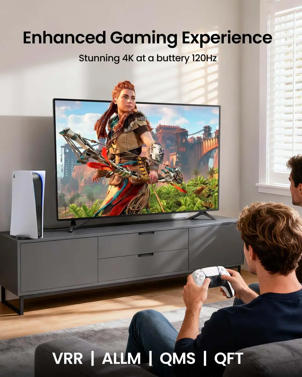 Silkland 8K HDMI 2.1 Cable 1m (3.3ft) | 48Gbps, 4K@120Hz, ARC/eARC for Soundbar - view 6