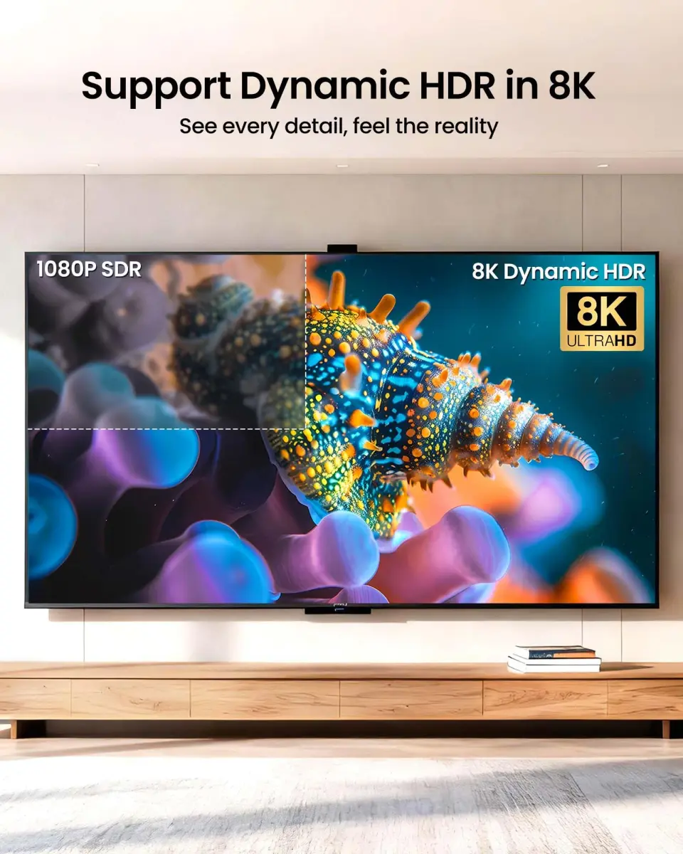 Silkland 8K HDMI 2.1 Cable 1m (3.3ft) | 48Gbps, 4K@120Hz, ARC/eARC for Soundbar - view 4