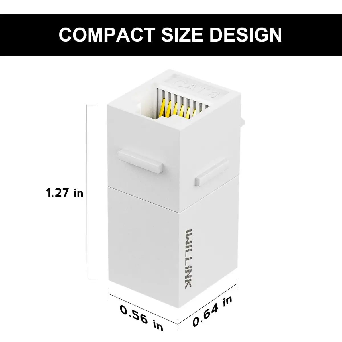 iwillink Cat6 Keystone Coupler 5-Pack, White | Connects Two Ethernet Cables for Stable Gigabit Speeds - view 2