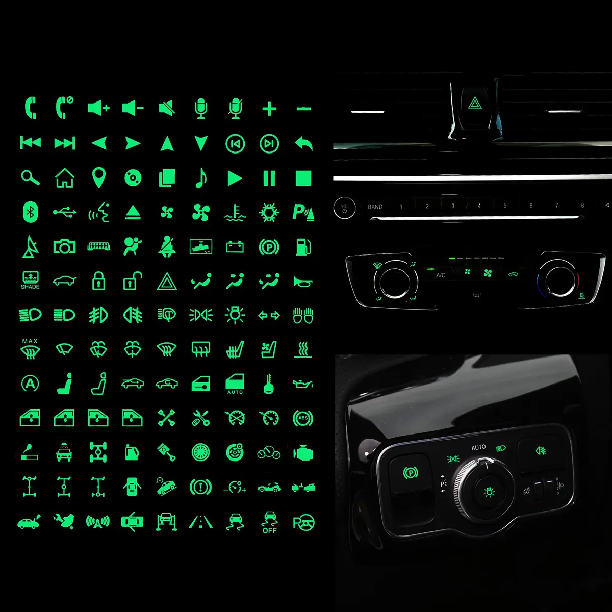 TOMALL 117pcs Car Luminous Switch Stickers | Night Safety Glow Decals for Car & Boat - main product image