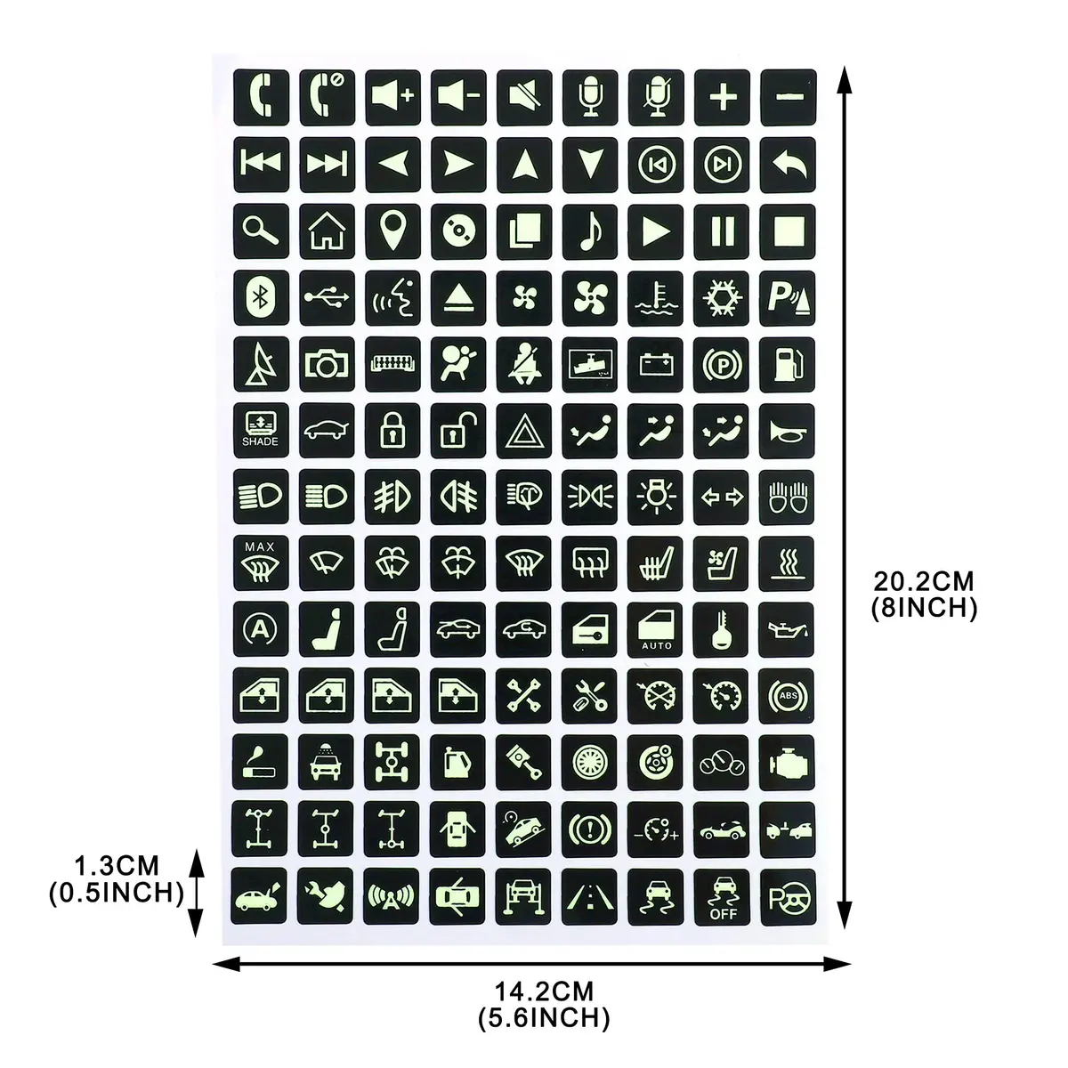 TOMALL 117pcs Car Luminous Switch Stickers | Night Safety Glow Decals for Car & Boat - view 2
