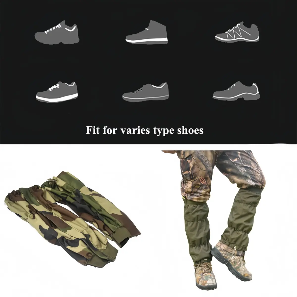 JJZS Snake Gaiters for Men Women Waterproof Adjustable 16.5 inch | Snake Bite & Snow Protection - view 7