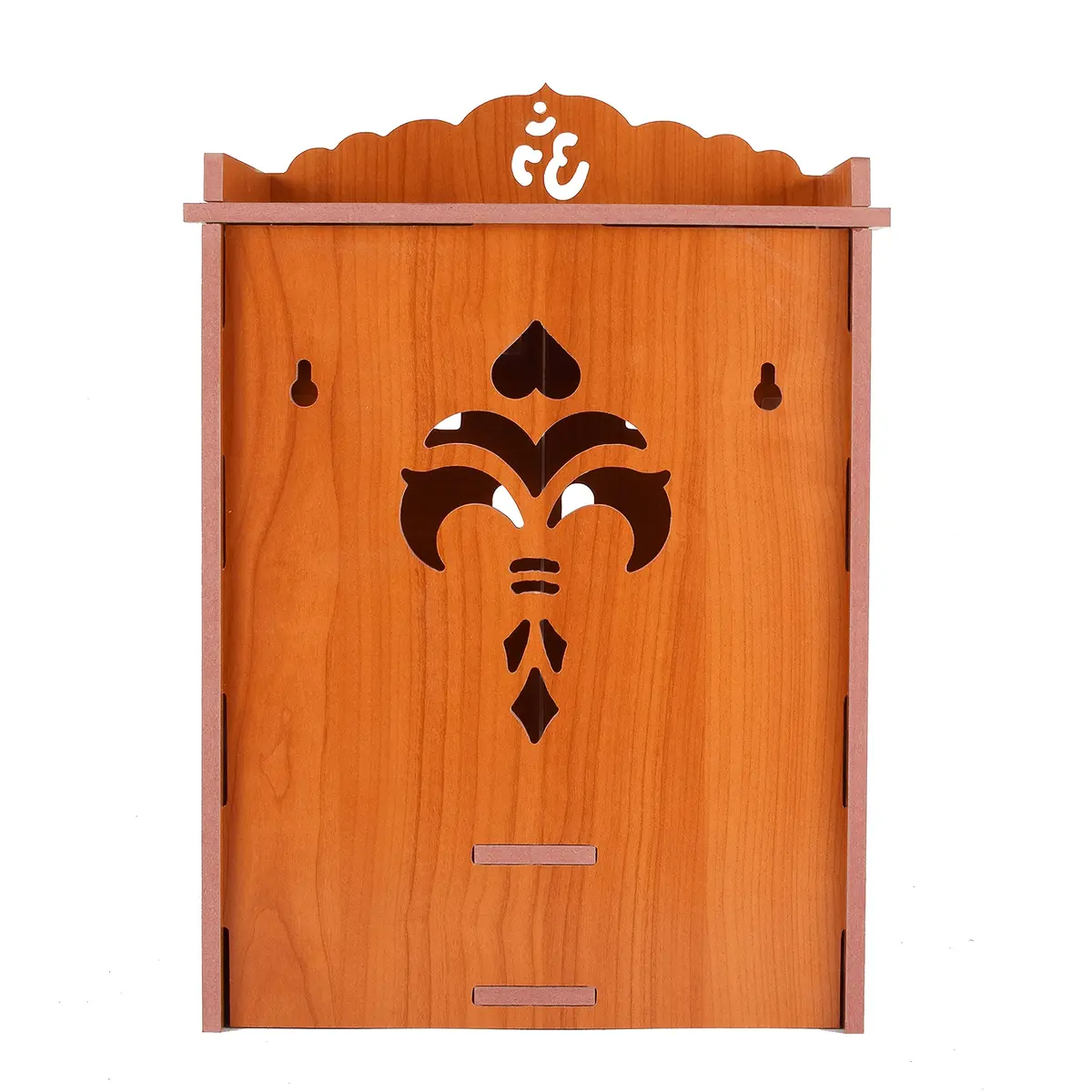 CrazyInk Handmade Wooden Home Temple with Doors & Storage Box | Red, 43cm x 28cm x 19cm - view 4