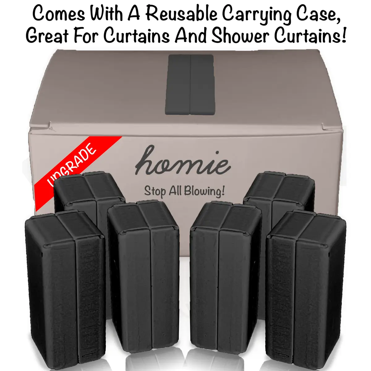 Homie Magnetic Curtain Weights 12 Pack Black | Waterproof Magnets for Shower Liner Outdoor Curtains - view 4