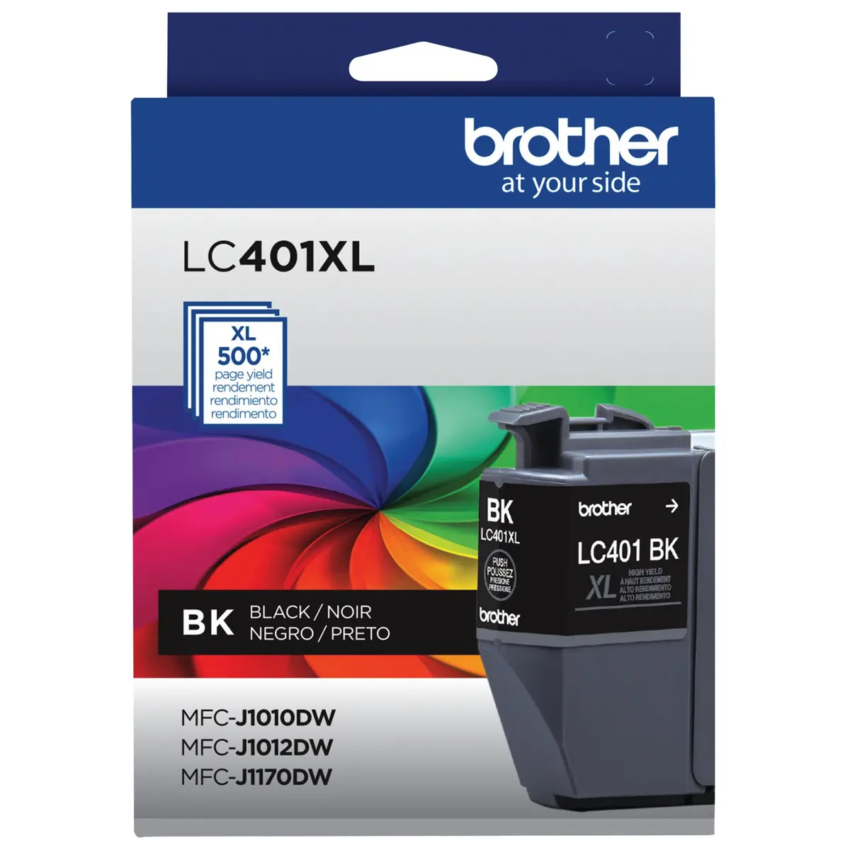 Brother Genuine LC401XLBK High Yield Black Ink Cartridge | 500 Pages Yield - main product image