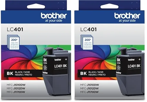 Brother Genuine LC401XLBK High Yield Black Ink Cartridge | For MFC-J1010DW, MFC-J1012DW, MFC-J1170DW - main product image