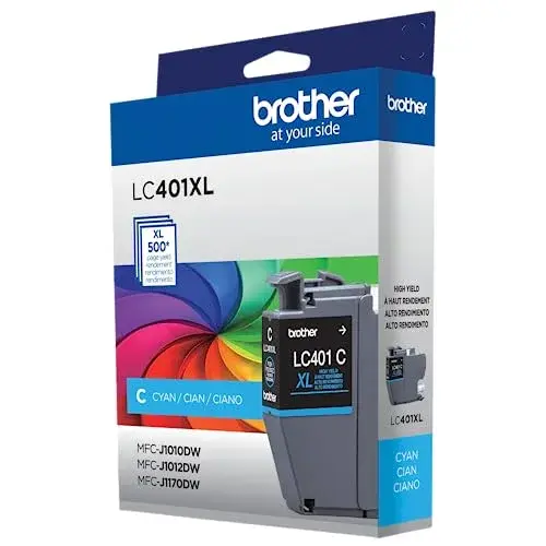 Brother Genuine High Yield Cyan Ink Cartridge LC401XLC | 500 Pages - view 2