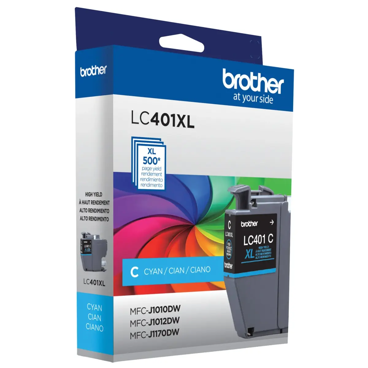 Brother Genuine High Yield Cyan Ink Cartridge LC401XLC | 500 Pages - view 3