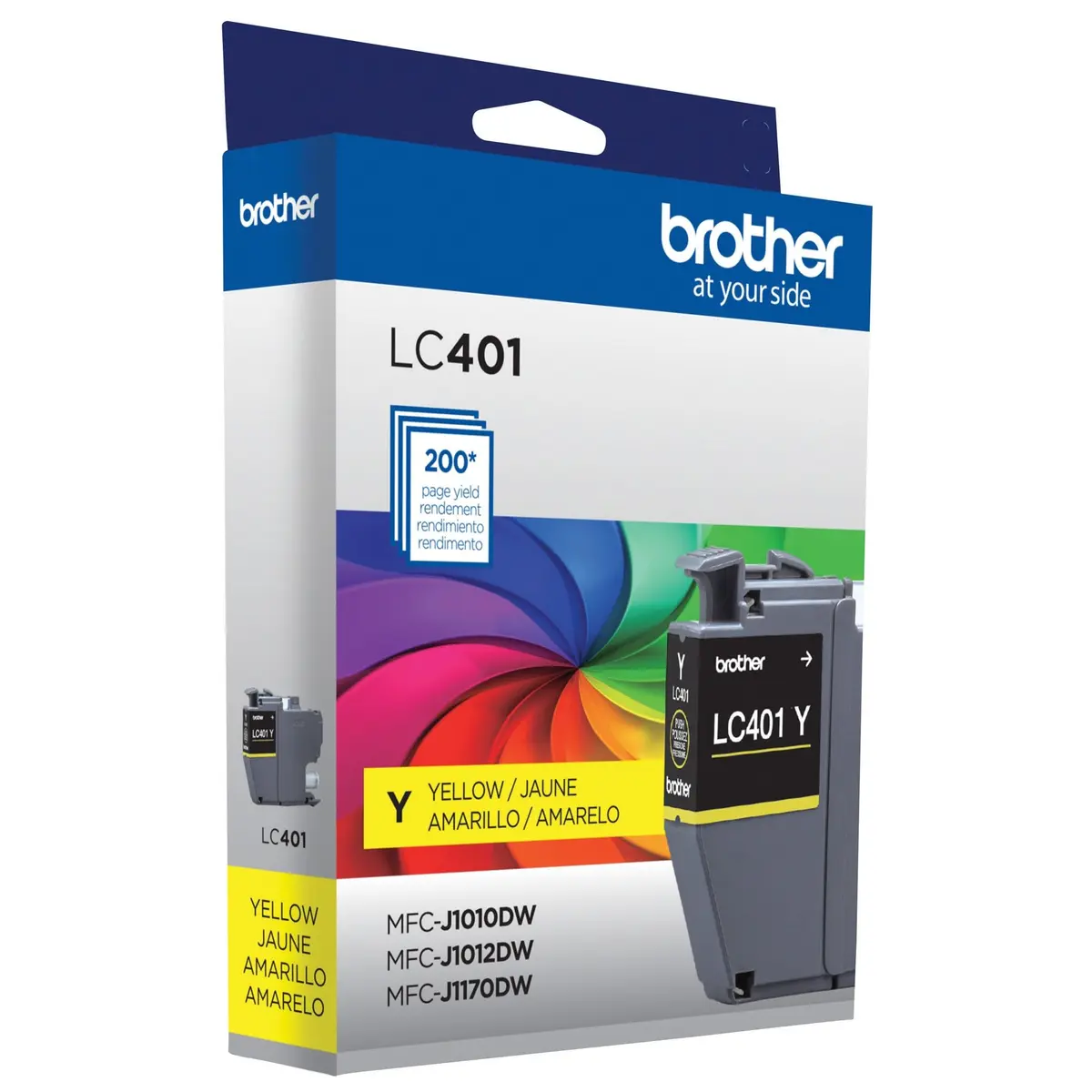 Brother Genuine LC401Y Standard Yield Yellow Ink Cartridge | 200 Pages Yield - view 7