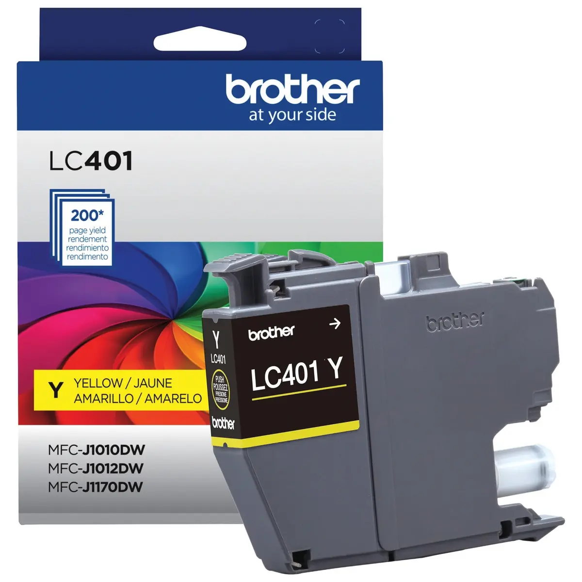 Brother Genuine LC401Y Standard Yield Yellow Ink Cartridge | 200 Pages Yield - view 2