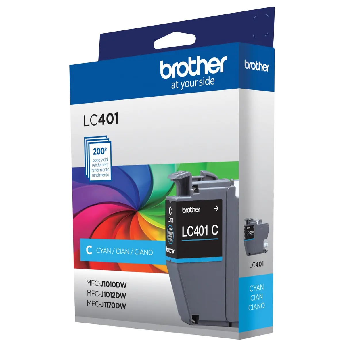Brother Genuine LC401C Standard Yield Cyan Ink Cartridge | Up to 200 Pages - view 6