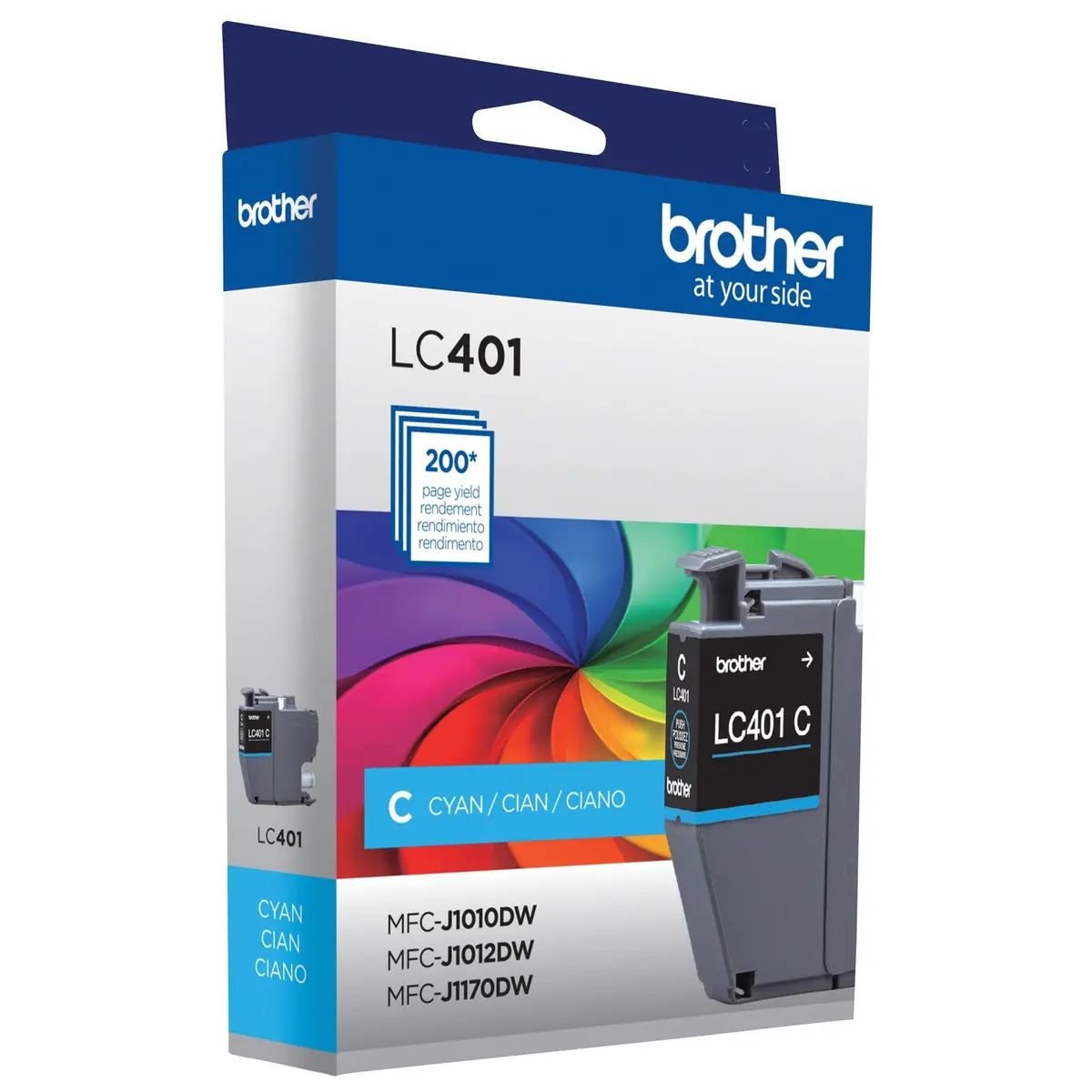 Brother Genuine LC401C Standard Yield Cyan Ink Cartridge | Up to 200 Pages - view 7