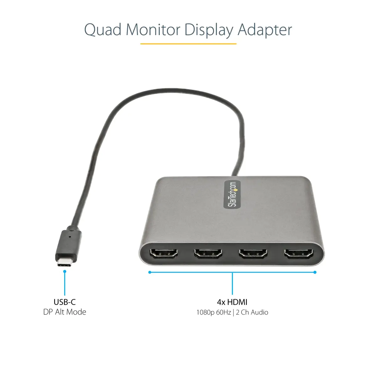 StarTech.com USB-C to 4-HDMI Adapter 50cm | 4x 1080p 60Hz, Windows Only, USB Powered - view 2