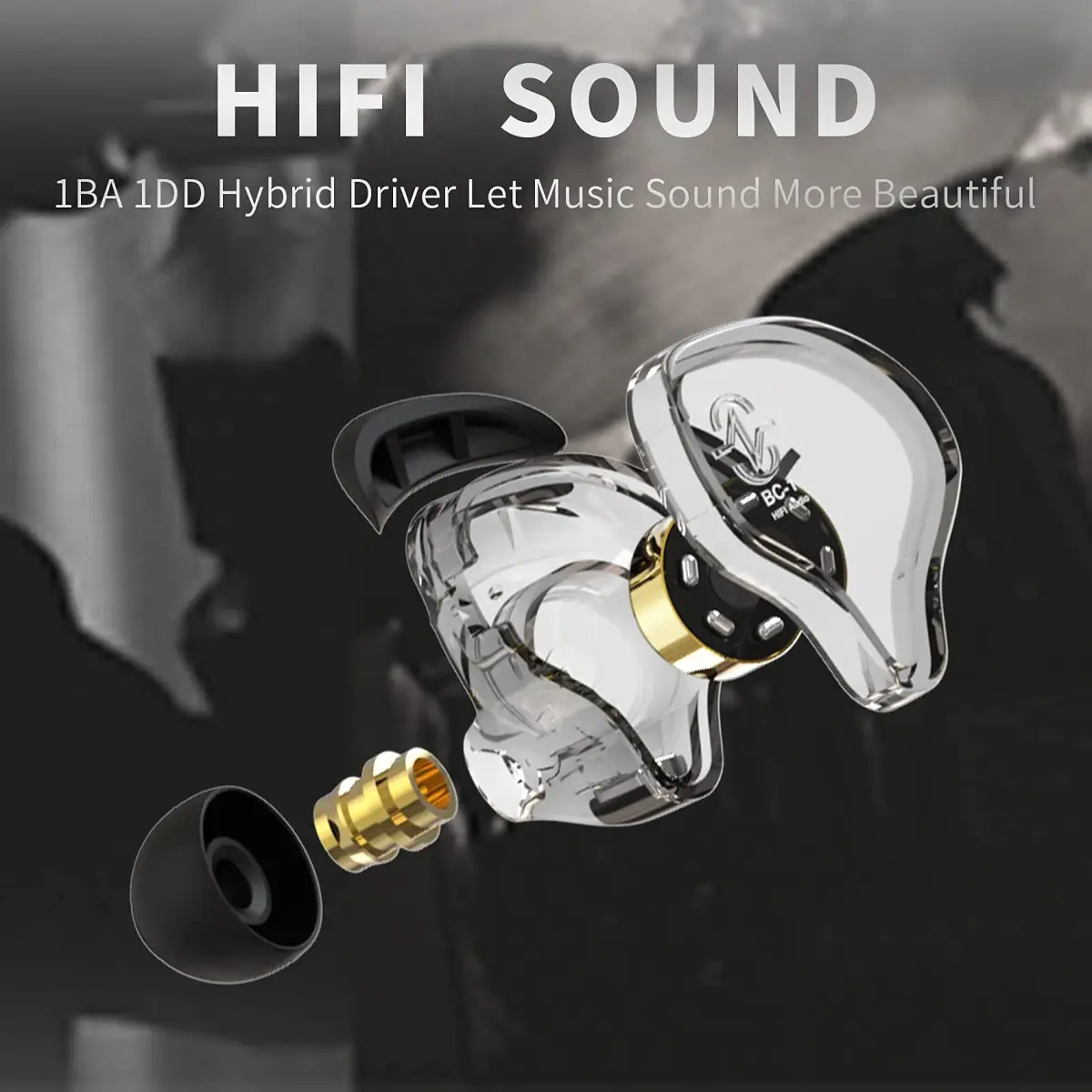 YINYOO CCZ Melody Wired In-Ear Gaming Earbuds with Mic | 1.2m Detachable Cable, 16 Ohm Impedance - view 5