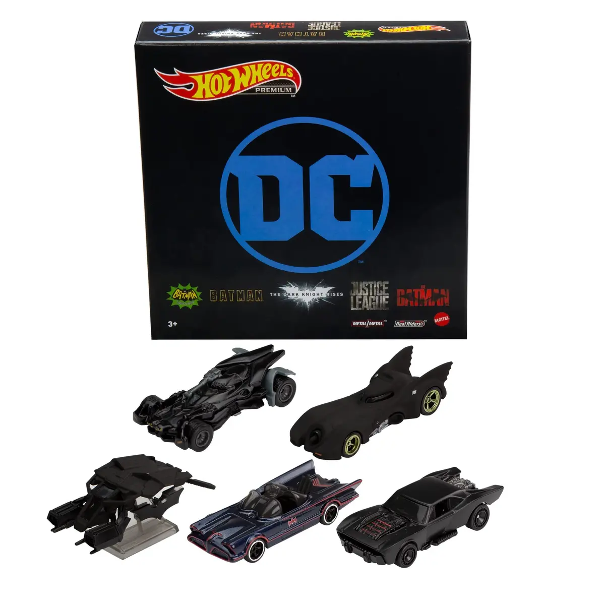 Hot Wheels Batman Batmobile Toy Car Bundle, Set of 5 Fan-Favorite Castings in 1:64 Scale with Special Packaging - main product image