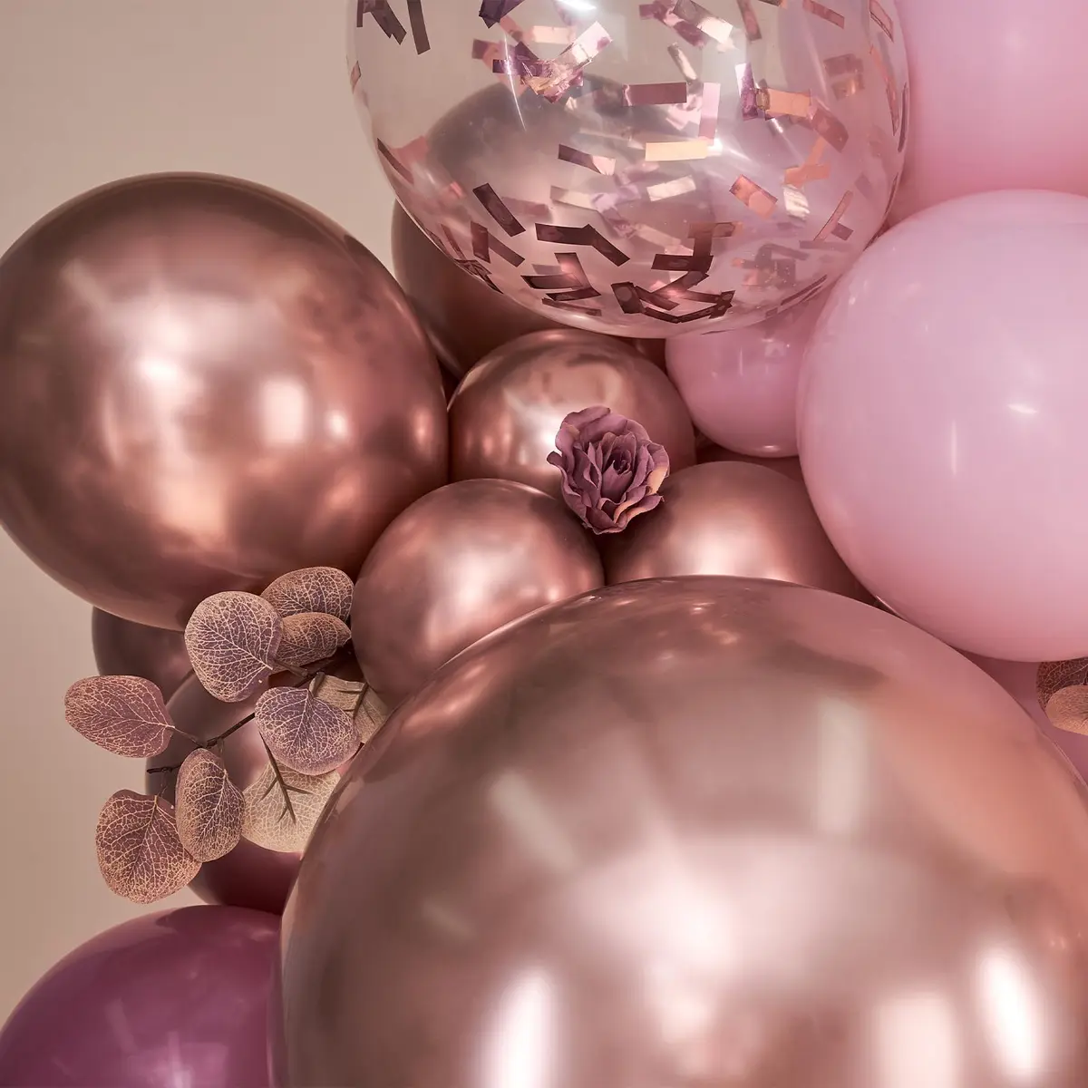 PartyWoo Rose Gold Pink Metallic Latex Balloon Arch Kit 140pcs | Assorted Colors for Party Planners - view 4